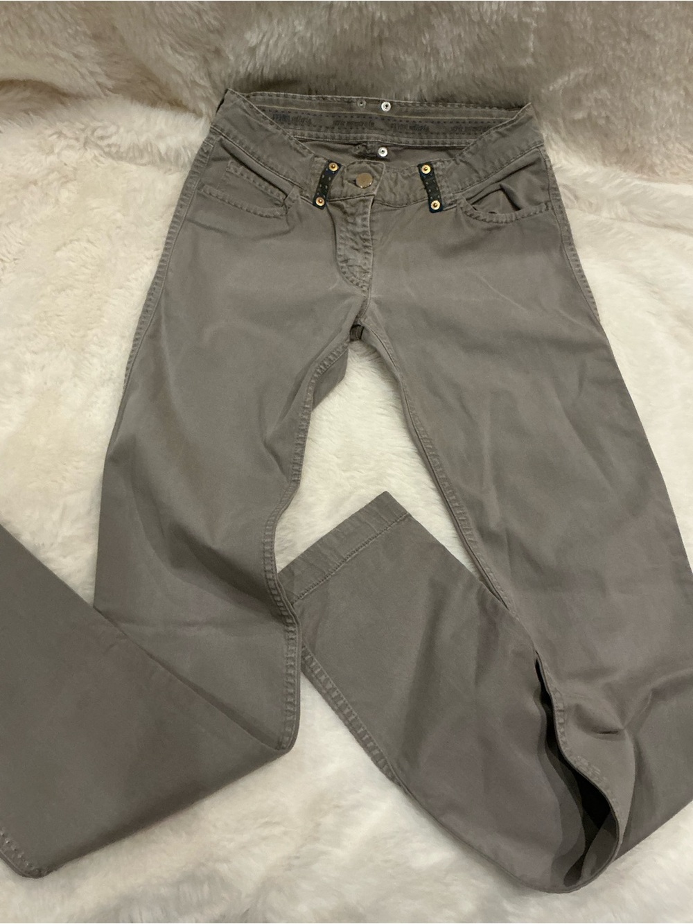 Fendi Straight-Leg Women’s Pants in Gray Taupe